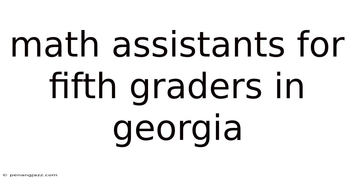 Math Assistants For Fifth Graders In Georgia