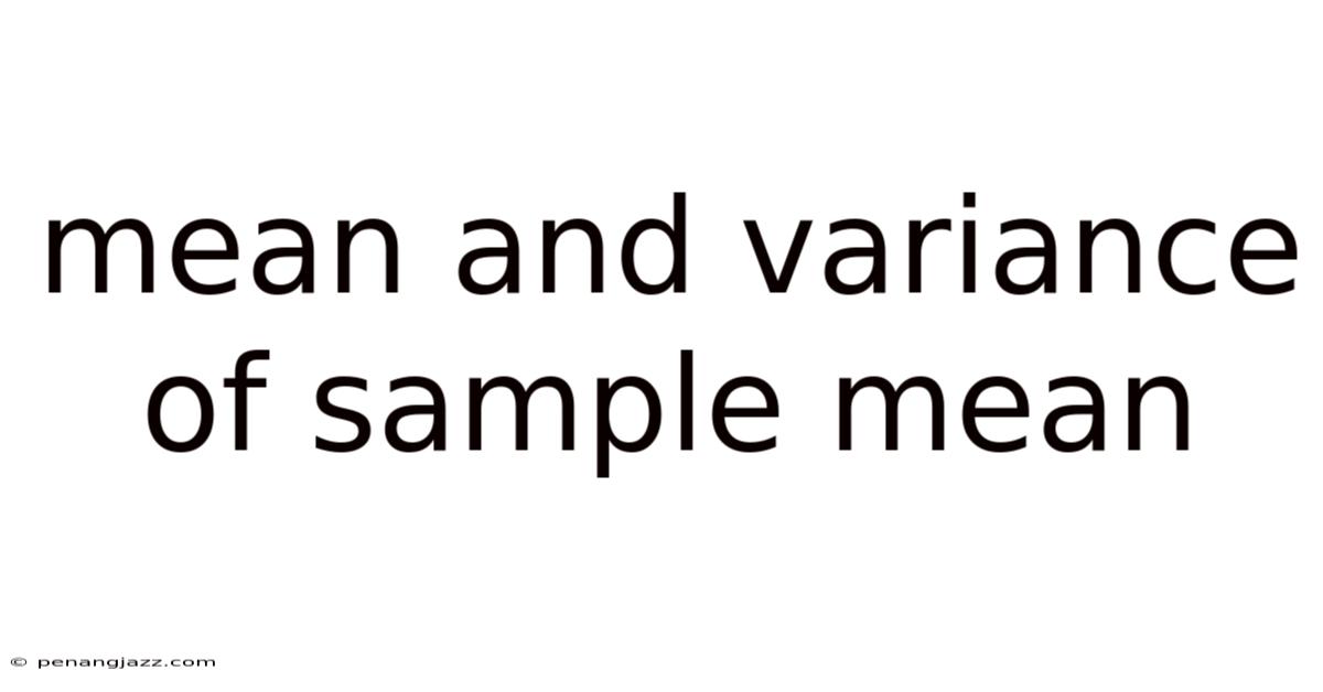 Mean And Variance Of Sample Mean