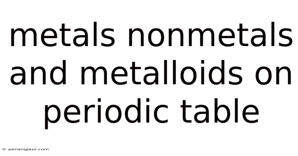 Metals Nonmetals And Metalloids On Periodic Table