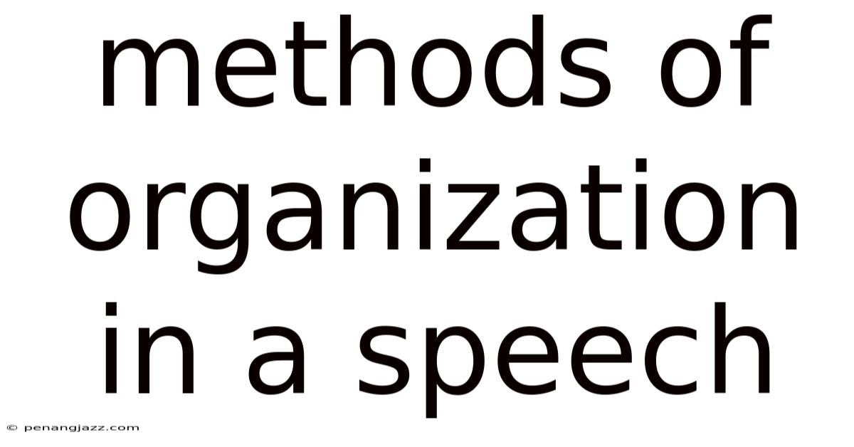 Methods Of Organization In A Speech