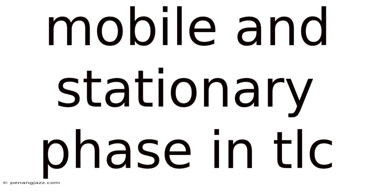 Mobile And Stationary Phase In Tlc