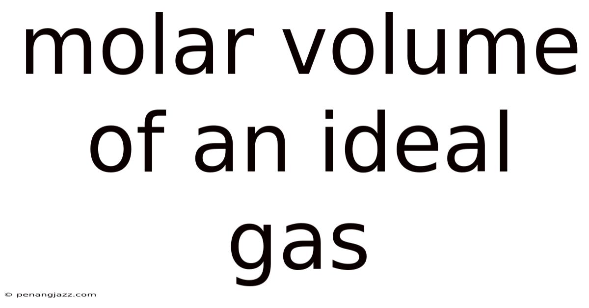 Molar Volume Of An Ideal Gas