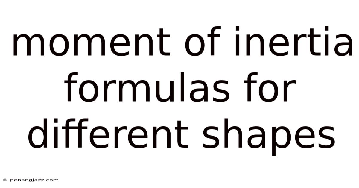 Moment Of Inertia Formulas For Different Shapes