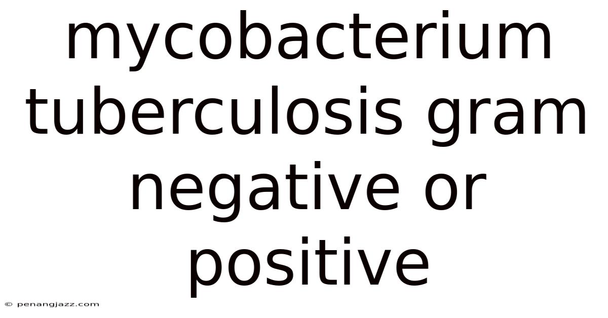 Mycobacterium Tuberculosis Gram Negative Or Positive