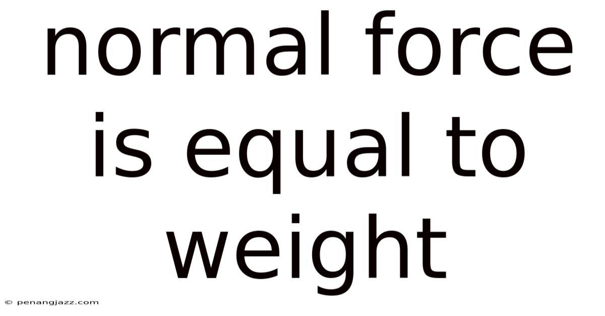 Normal Force Is Equal To Weight