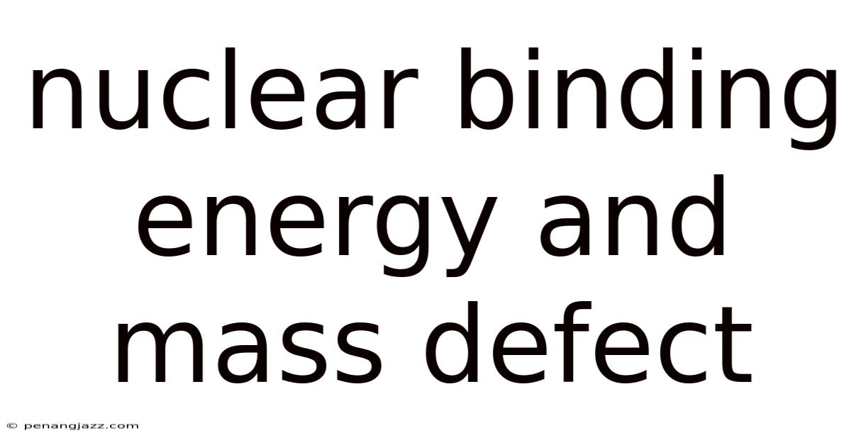 Nuclear Binding Energy And Mass Defect
