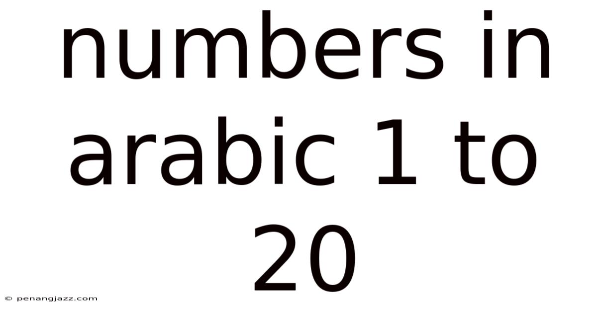 Numbers In Arabic 1 To 20