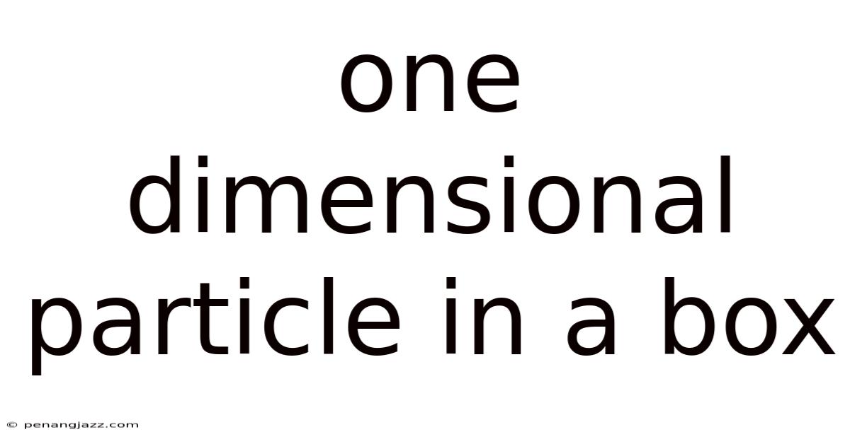 One Dimensional Particle In A Box