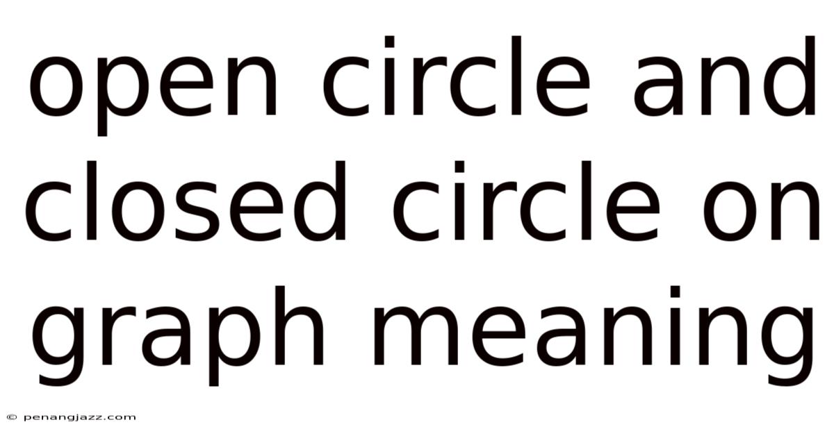 Open Circle And Closed Circle On Graph Meaning