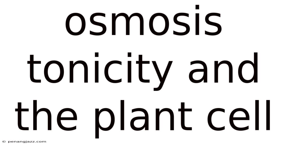 Osmosis Tonicity And The Plant Cell