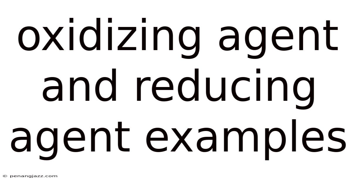 Oxidizing Agent And Reducing Agent Examples