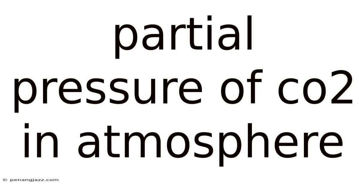 Partial Pressure Of Co2 In Atmosphere