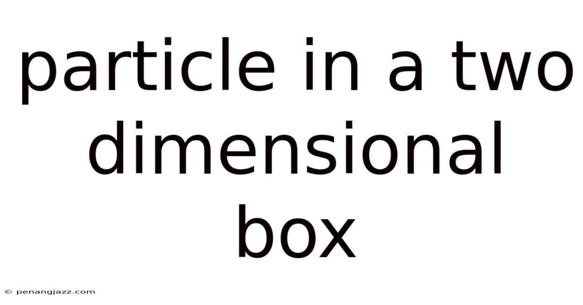Particle In A Two Dimensional Box
