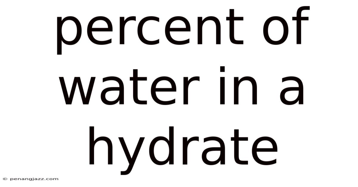 Percent Of Water In A Hydrate