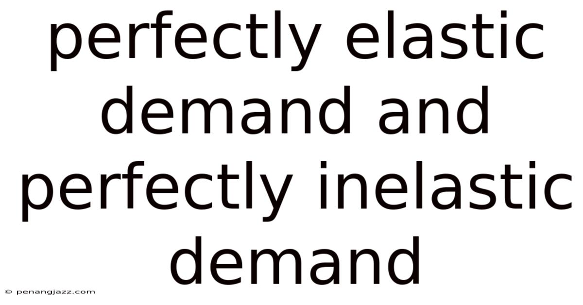 Perfectly Elastic Demand And Perfectly Inelastic Demand