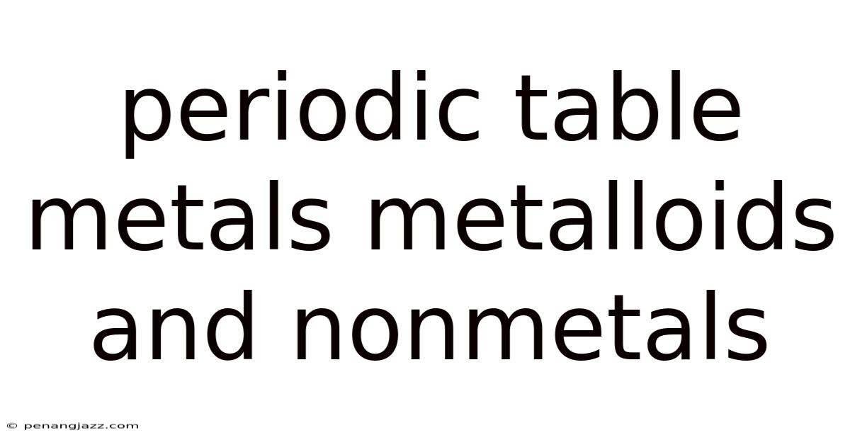 Periodic Table Metals Metalloids And Nonmetals