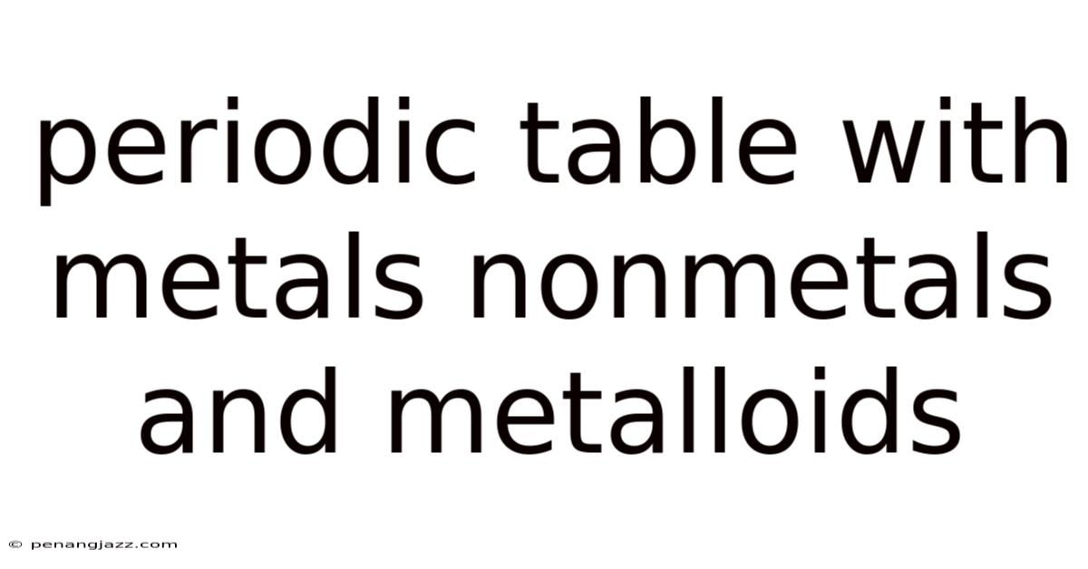 Periodic Table With Metals Nonmetals And Metalloids