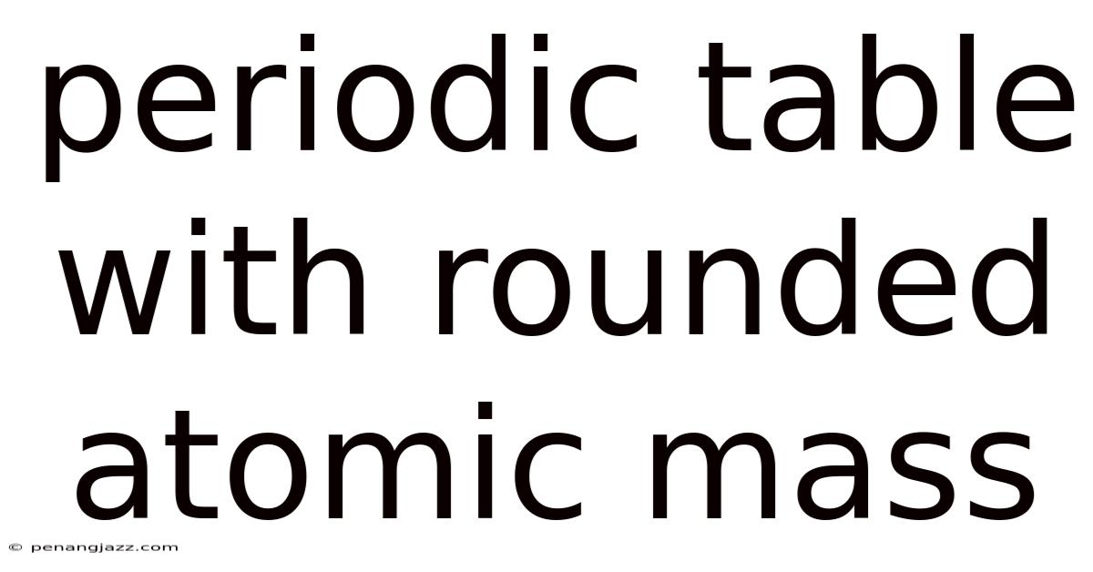 Periodic Table With Rounded Atomic Mass