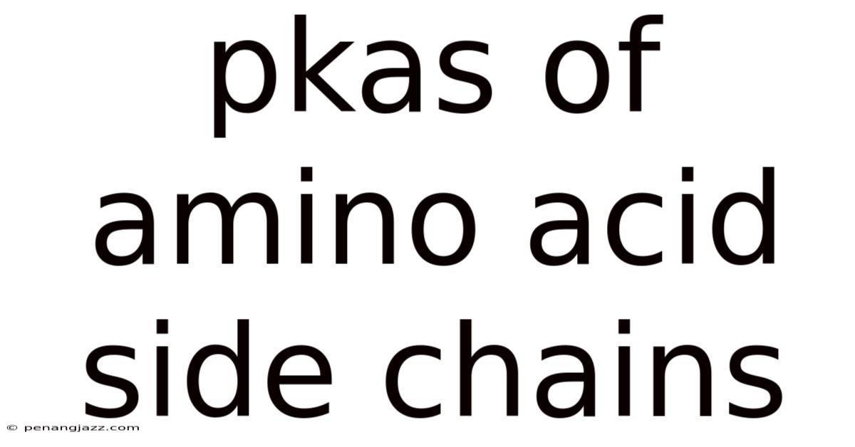 Pkas Of Amino Acid Side Chains