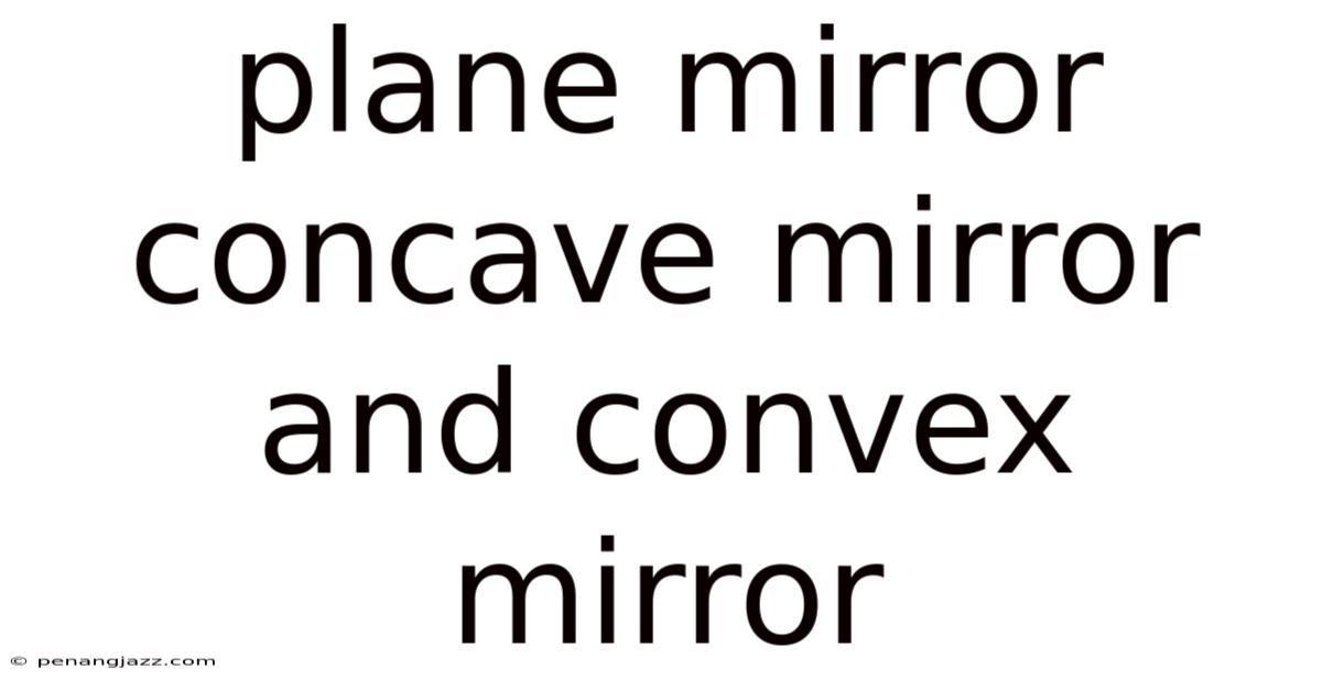 Plane Mirror Concave Mirror And Convex Mirror