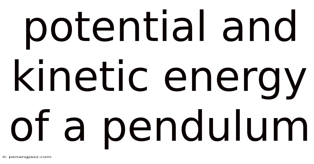 Potential And Kinetic Energy Of A Pendulum