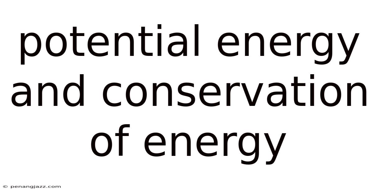 Potential Energy And Conservation Of Energy