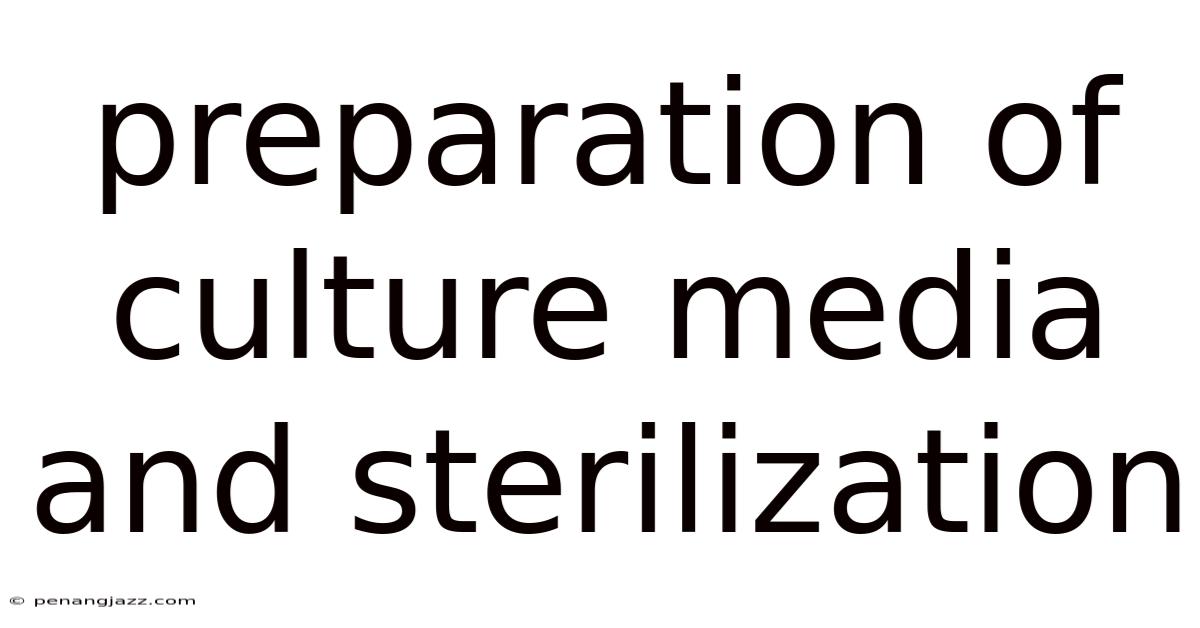 Preparation Of Culture Media And Sterilization