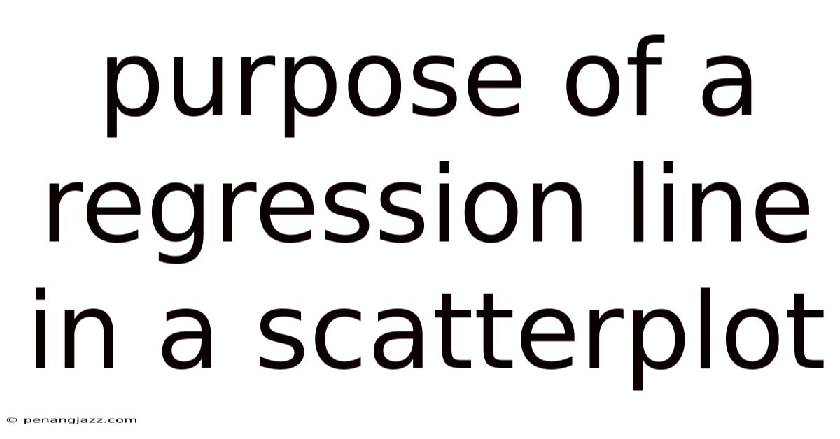 Purpose Of A Regression Line In A Scatterplot