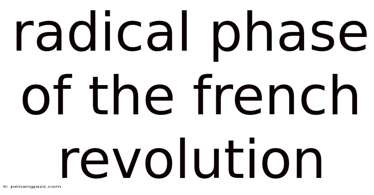 Radical Phase Of The French Revolution