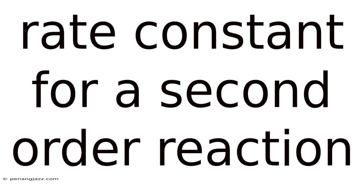 Rate Constant For A Second Order Reaction