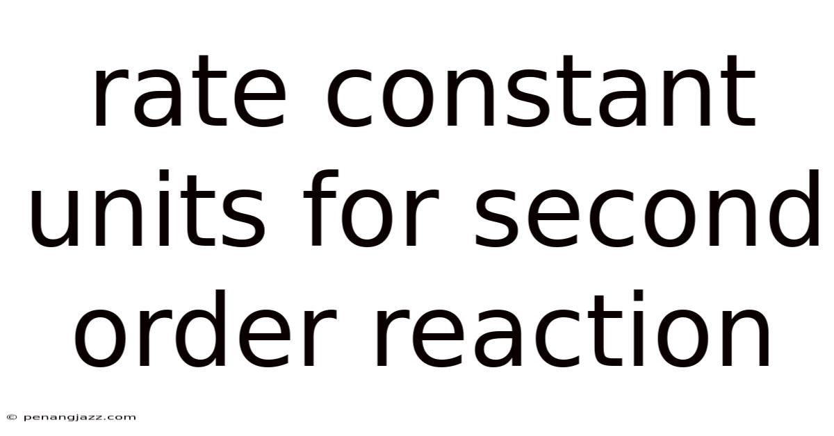 Rate Constant Units For Second Order Reaction