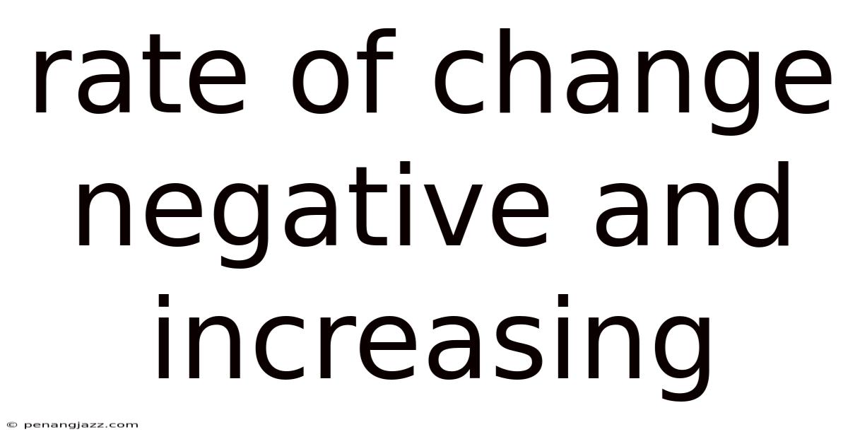 Rate Of Change Negative And Increasing