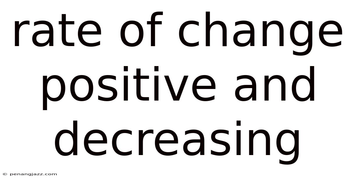 Rate Of Change Positive And Decreasing