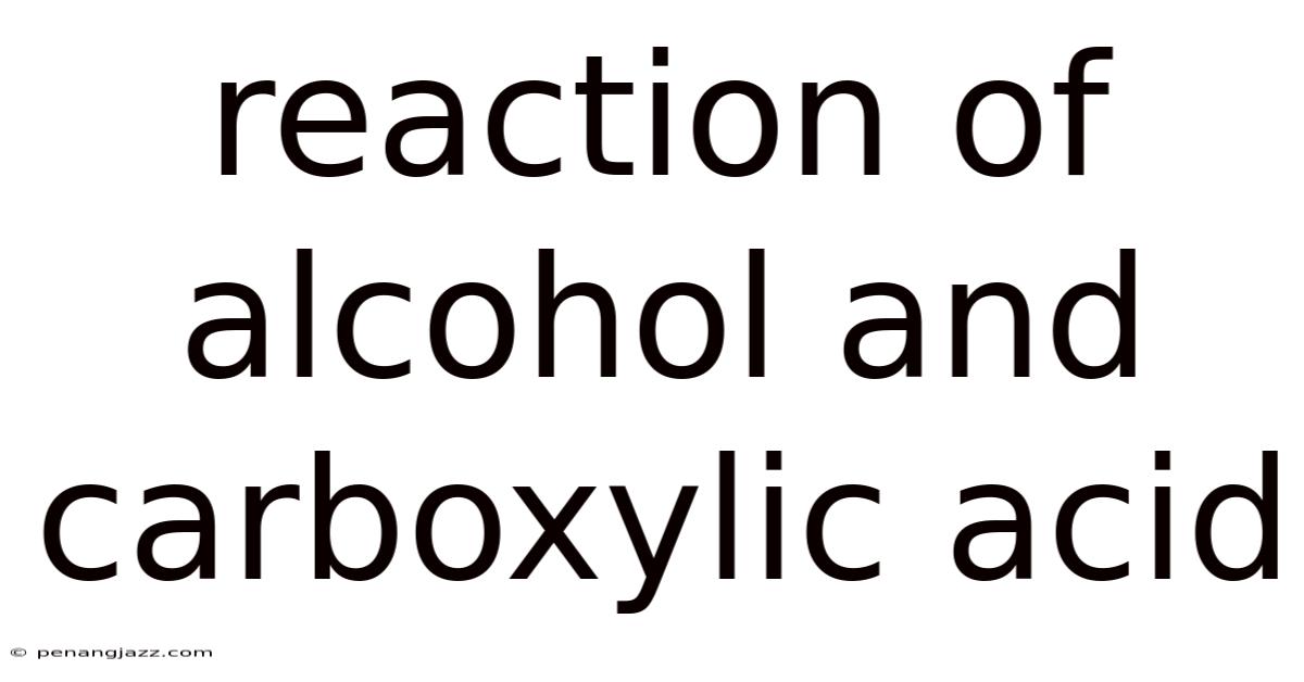 Reaction Of Alcohol And Carboxylic Acid