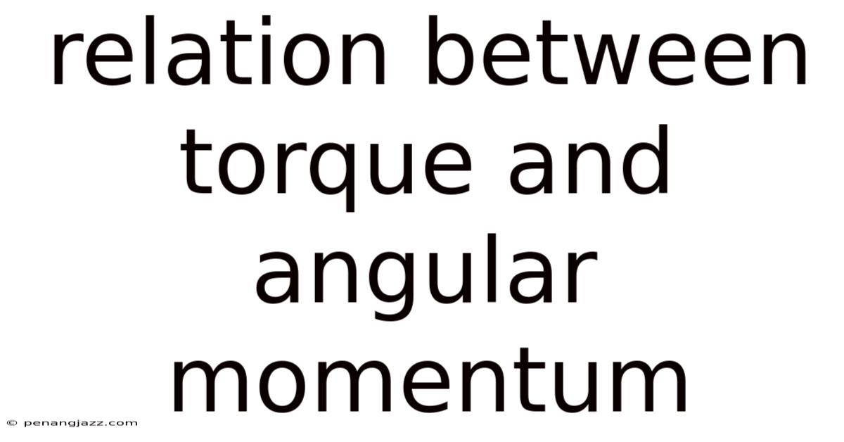 Relation Between Torque And Angular Momentum