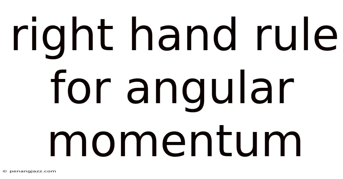 Right Hand Rule For Angular Momentum