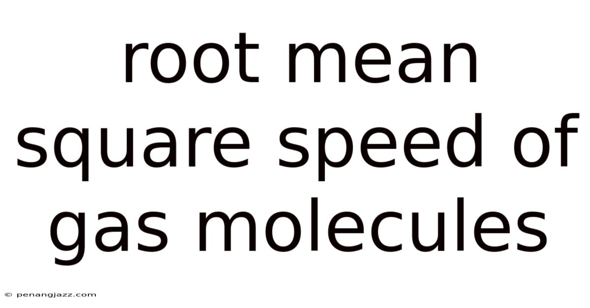 Root Mean Square Speed Of Gas Molecules