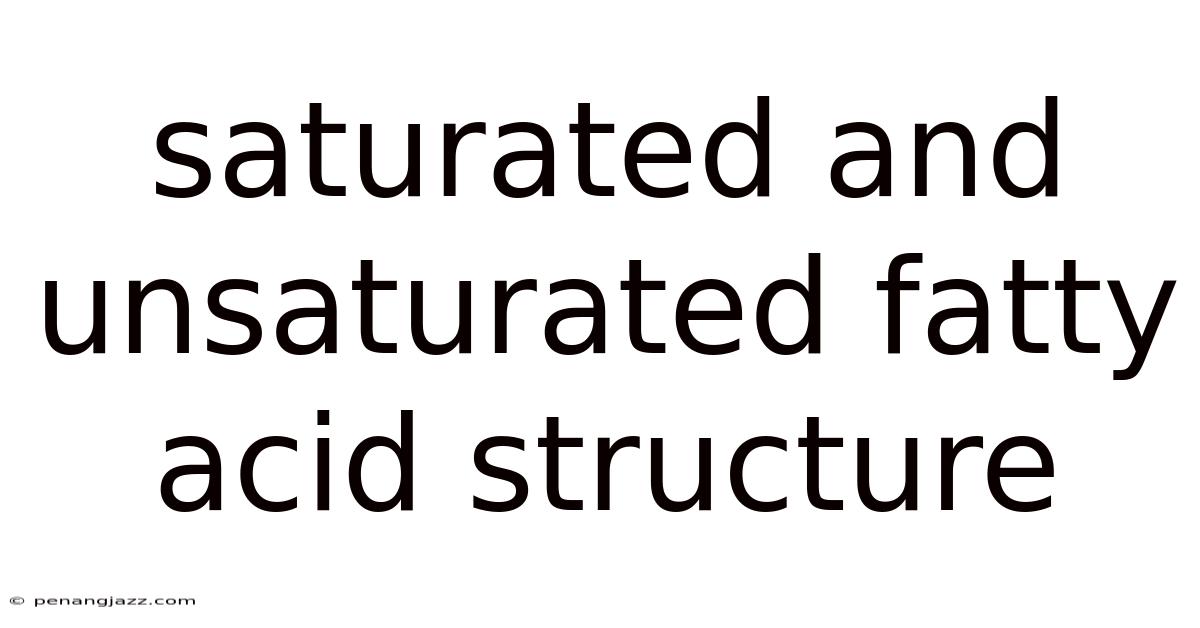 Saturated And Unsaturated Fatty Acid Structure