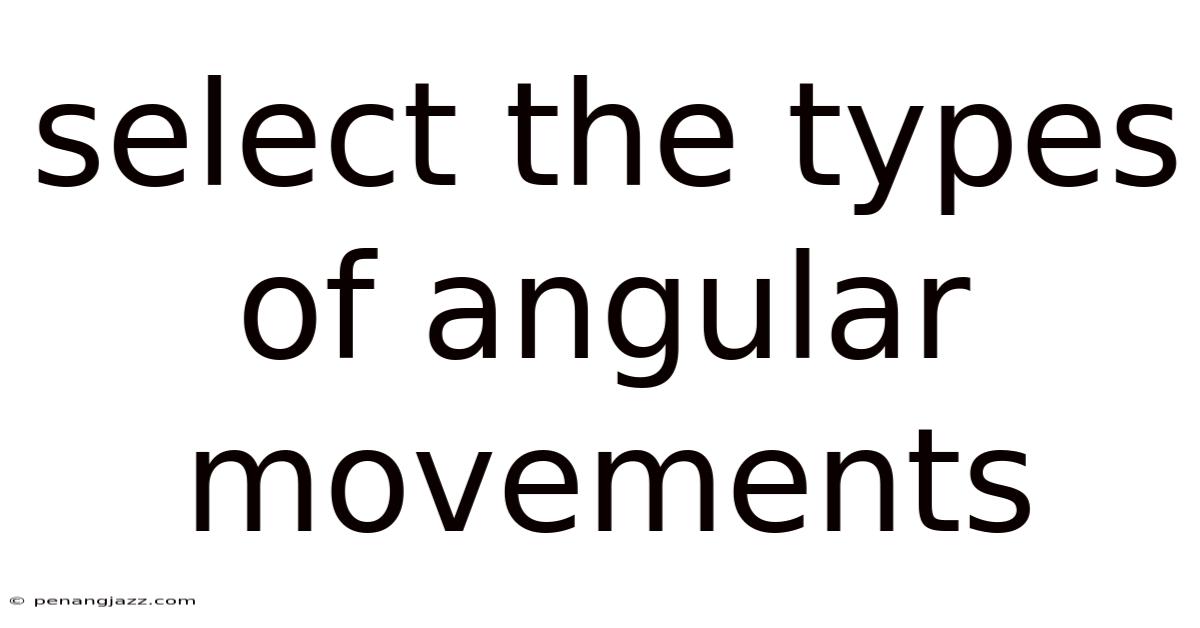 Select The Types Of Angular Movements