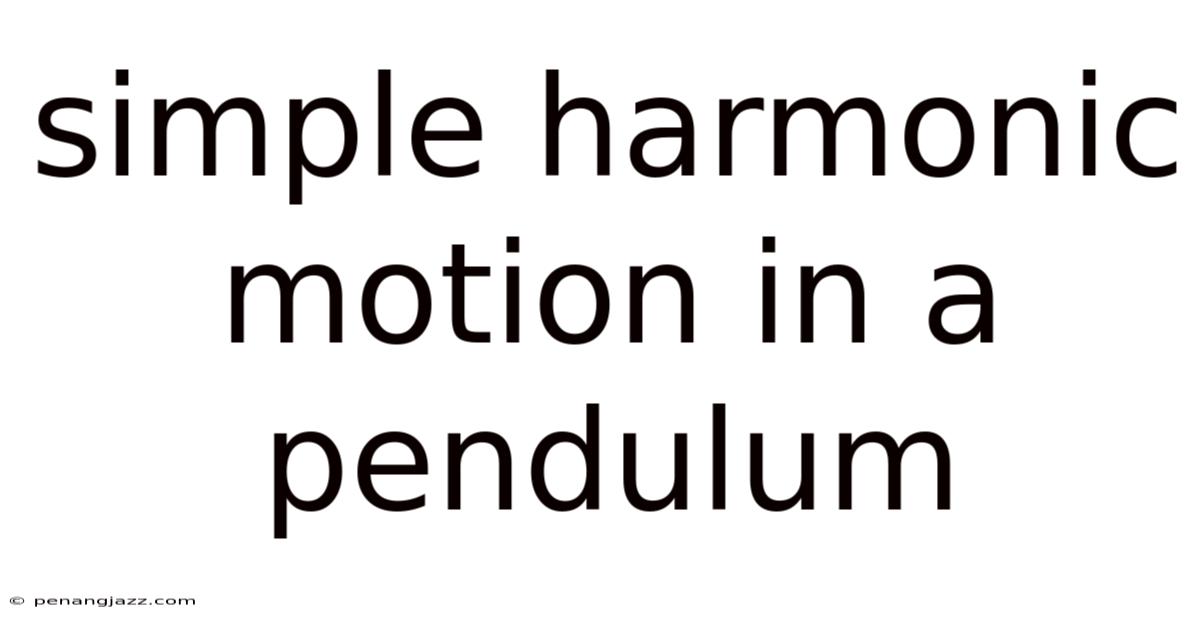 Simple Harmonic Motion In A Pendulum