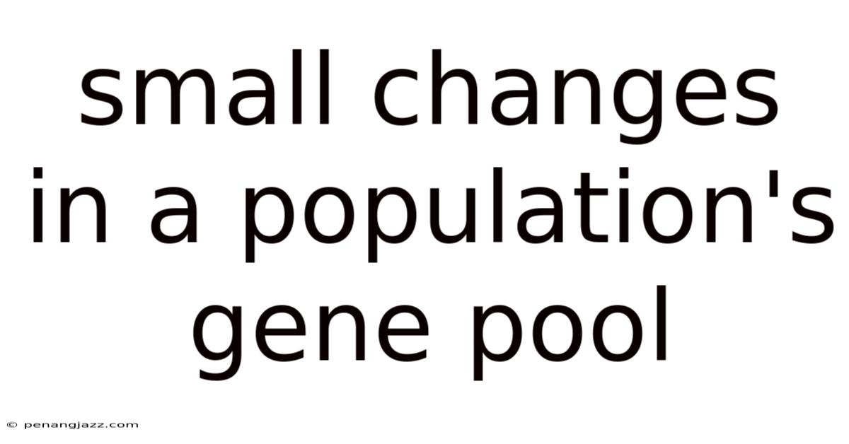 Small Changes In A Population's Gene Pool