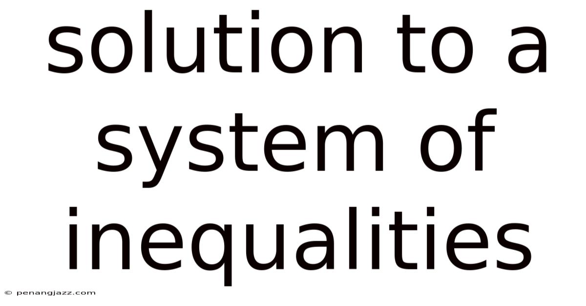 Solution To A System Of Inequalities