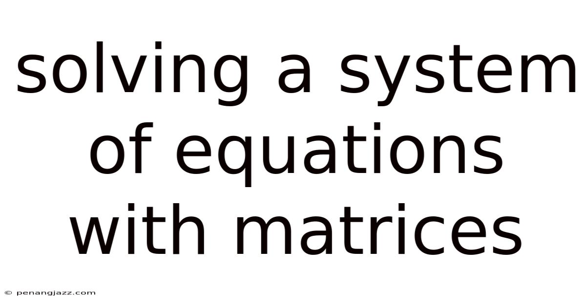 Solving A System Of Equations With Matrices