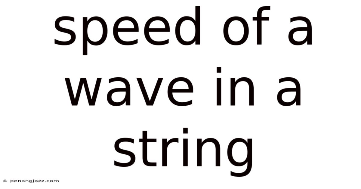 Speed Of A Wave In A String