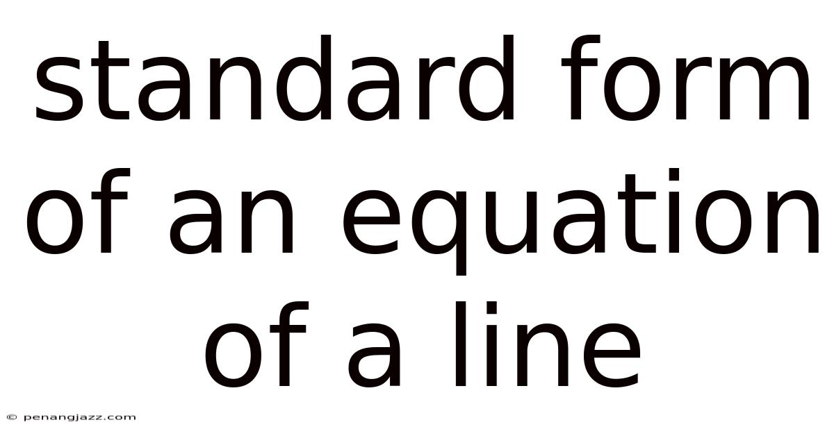 Standard Form Of An Equation Of A Line