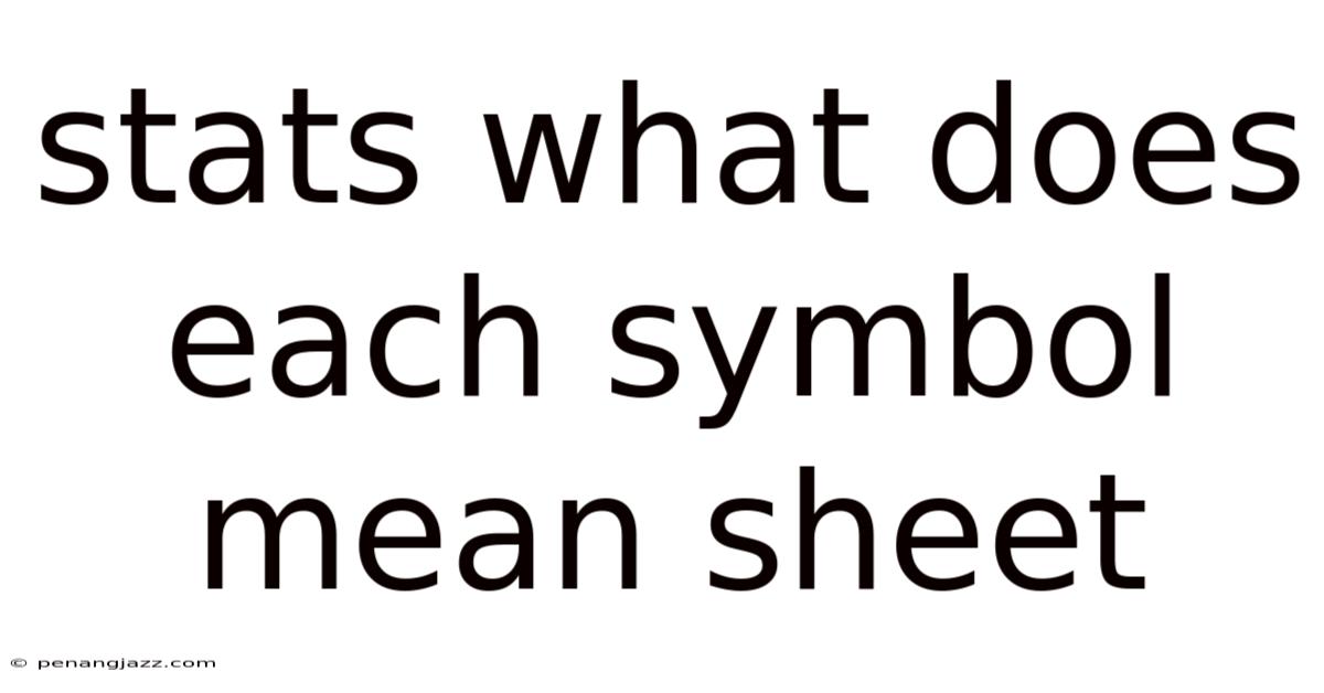 Stats What Does Each Symbol Mean Sheet