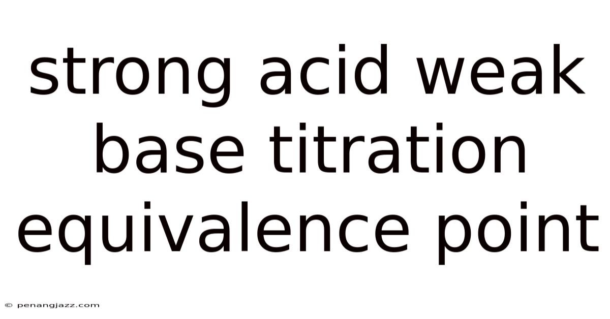 Strong Acid Weak Base Titration Equivalence Point