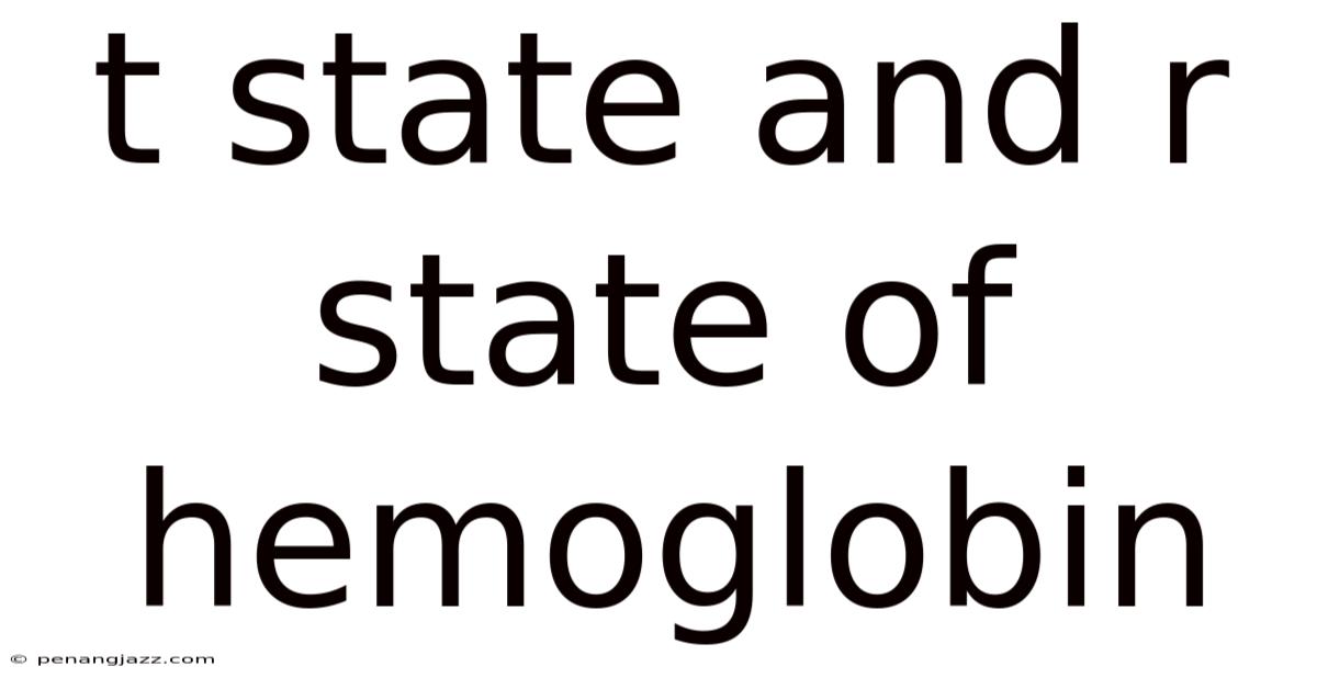 T State And R State Of Hemoglobin