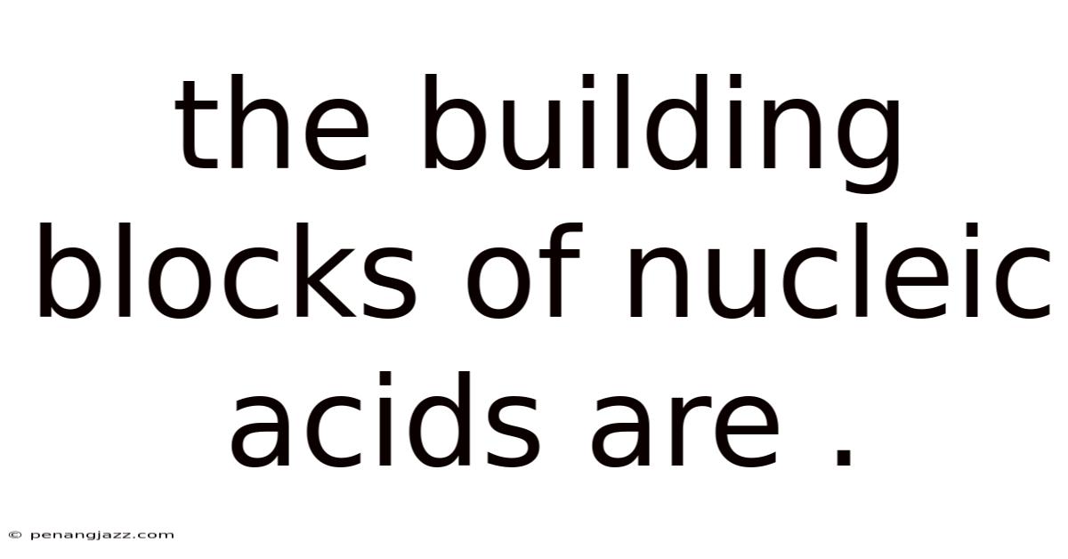 The Building Blocks Of Nucleic Acids Are .