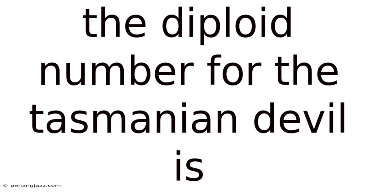 The Diploid Number For The Tasmanian Devil Is
